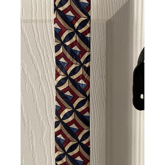 Vintage Pelican USA silk braces suspenders with geometric pattern adjustable - Picture 2 of 8